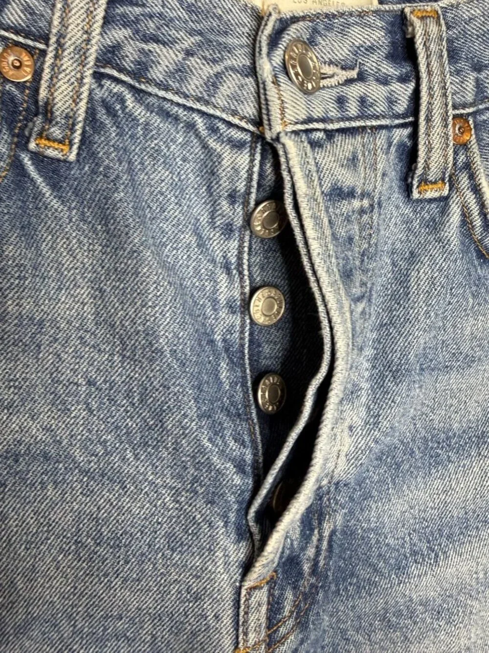 AGOLDE Parker Long Womens 27 Denim Shorts High Rise Cutoff Organic Cotton 90s